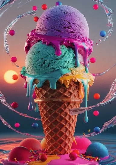 A5 Notebook, Journal | College Ruled Lined Paper | 120 Pages/60 Sheets | Sweet Colorful Ice Cream No. 18 1