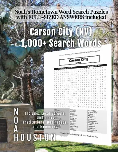 Noahõs Hometown Word Search Puzzles With Full-Sized Answers Included Carson City (Nv) 1