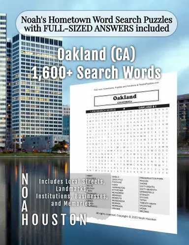 Noahõs Hometown Word Search Puzzles With Full-Sized Answers Included Oakland (Ca) 1
