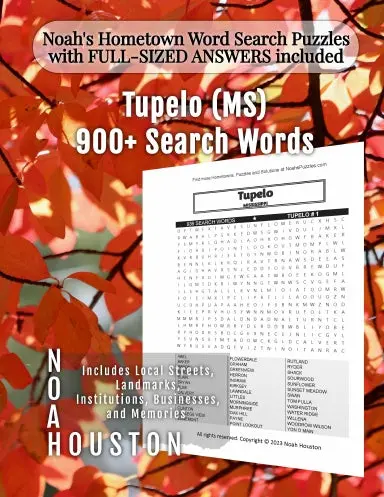 Noahõs Hometown Word Search Puzzles With Full-Sized Answers Included Tupelo (Ms) 1