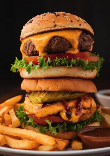 A5 Notebook, Journal | College Ruled Lined Paper | 120 Pages/60 Sheets | Delicious Hamburger No. 3 1