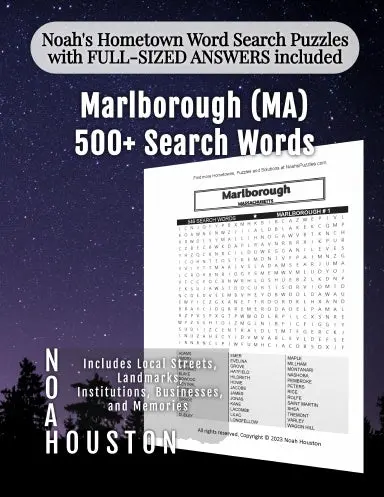 Noahõs Hometown Word Search Puzzles With Full-Sized Answers Included Marlborough (Ma) 1