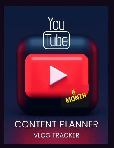 Youtube Content Planner - Vlog Tracker (6 Months) - Coil Bound 1