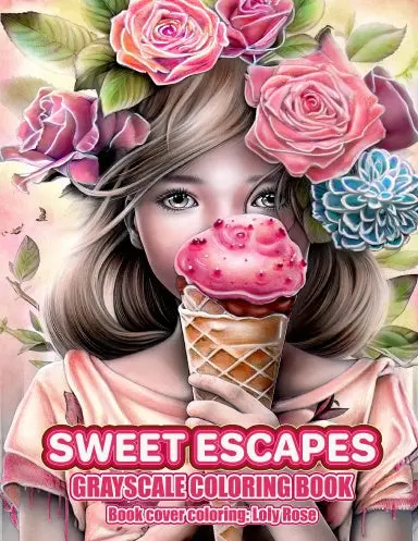 Sweet Escapes Grayscale Coloring Book (Spiral Bound / Perforated Binding) 1