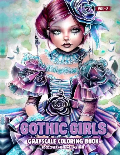 Gothic Girls Vol 2 Grayscale Coloring Book (Spiral Bound) 1