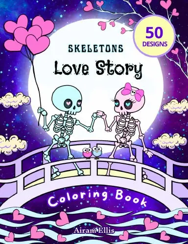 Skeletons Love Story Coloring Book 1