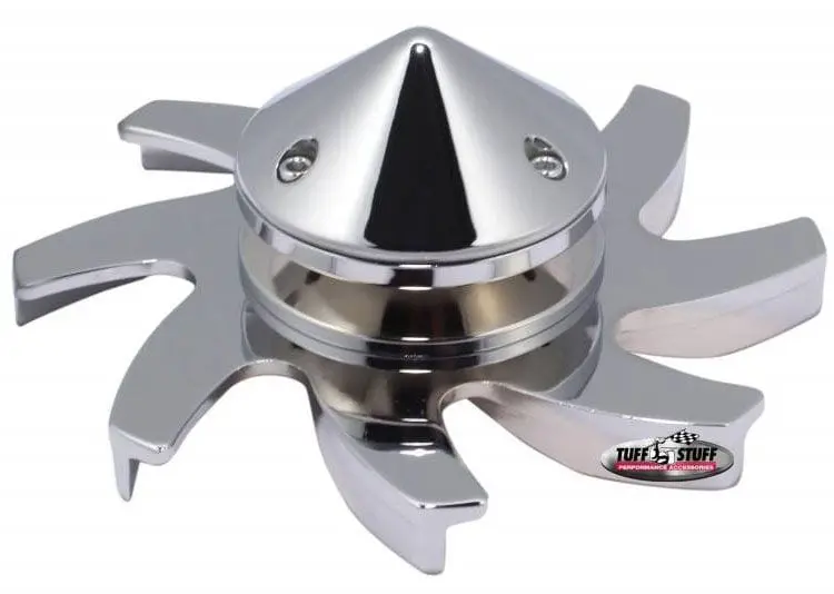 Chrome Alternator Cooling Fan And Pulley Assembly — High-Flow Design (Tuf7679A) 1