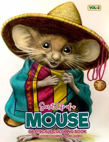 Secret Life Of A Mouse Vol 2 Grayscale Coloring Book (Spiral) 1