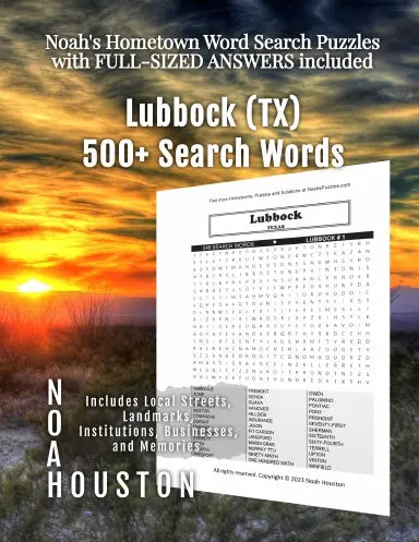 Noahõs Hometown Word Search Puzzles With Full-Sized Answers Included Lubbock (Tx) 1