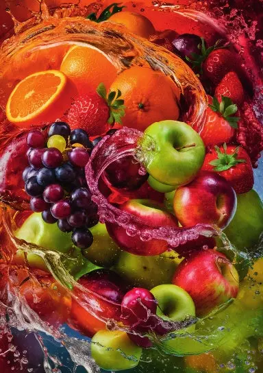 A5 Notebook, Journal | Grid Paper | 120 Pages/60 Sheets | Fresh And Juicy Fruits No. 6 1