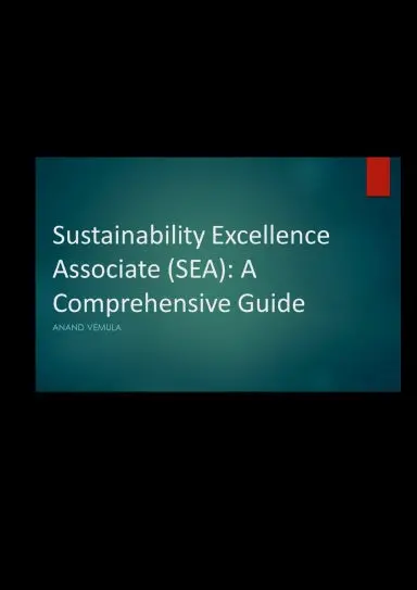 Sustainability Excellence Associate (Sea): A Comprehensive Guide 1