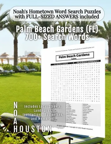 Noahõs Hometown Word Search Puzzles With Full-Sized Answers Included Palm Beach Gardens (Fl) 1