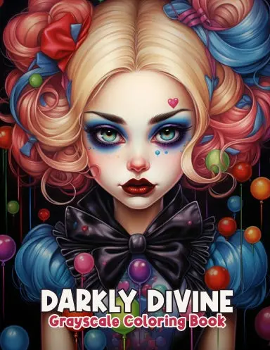 Darkly Divine Grayscale Coloring Book (Paperback) 1