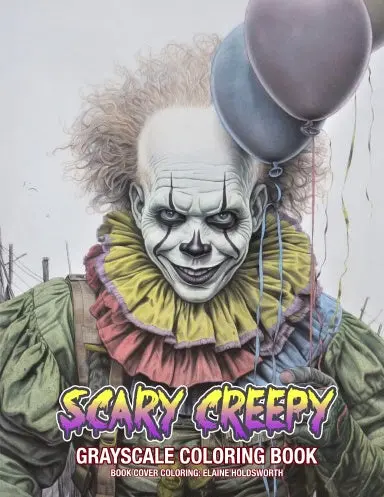 Scary Creepy Grayscale Coloring Book (Spiral) 1