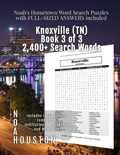 Noahõs Hometown Word Search Puzzles With Full-Sized Answers Included Knoxville (Tn), Book 3 Of 3 1