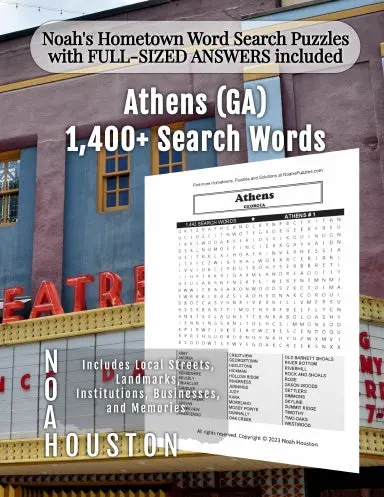 Noahõs Hometown Word Search Puzzles With Full-Sized Answers Included Athens (Ga) 1