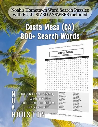 Noahõs Hometown Word Search Puzzles With Full-Sized Answers Included Costa Mesa (Ca) 1