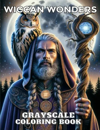 Wiccan Wonders Grayscale Coloring Book (Spiral) 1