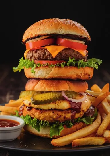 A5 Notebook, Journal | Grid Paper | 120 Pages/60 Sheets | Delicious Hamburger No. 2 1