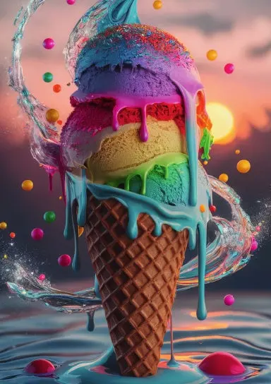 A5 Notebook, Journal | Grid Paper | 120 Pages/60 Sheets | Sweet Colorful Ice Cream No. 16 1