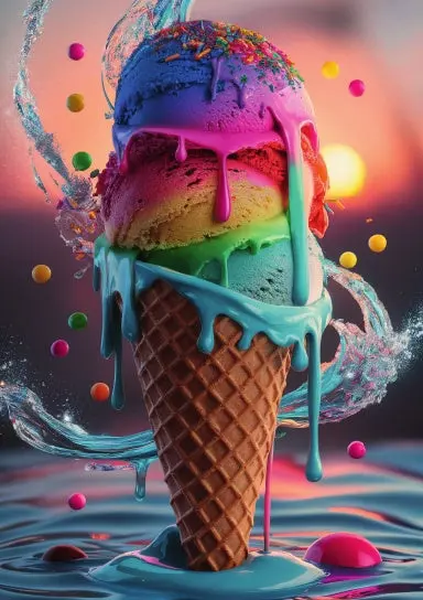 A5 Notebook, Journal | Grid Paper | 120 Pages/60 Sheets | Sweet Colorful Ice Cream No. 13 1