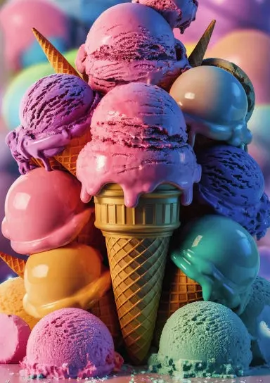 A5 Notebook, Journal | Grid Paper | 120 Pages/60 Sheets | Sweet Colorful Ice Cream No. 7 1