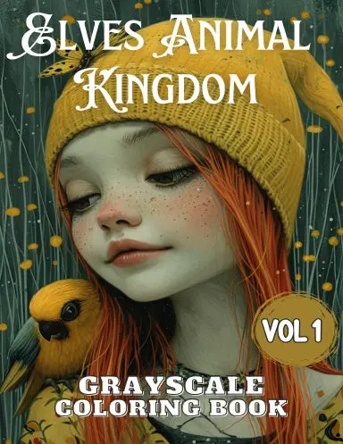 Elves Animal Kingdom Vol 1 Grayscale Coloring Book (Spiral) 1