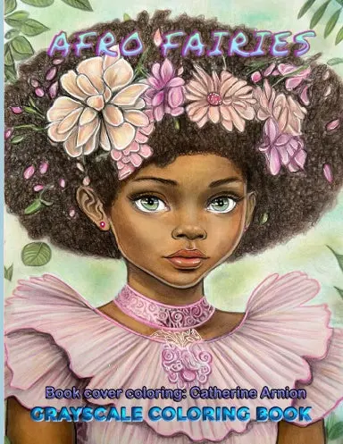 Afro Fairies Grayscale Coloring Book 1