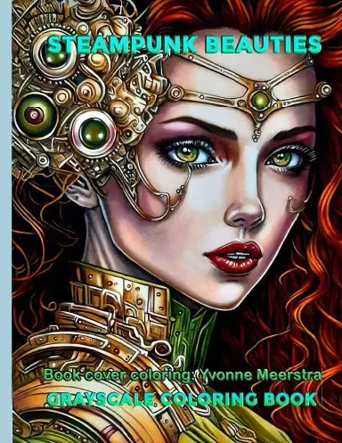 Steampunk Beauties Grayscale Coloring Book (Perforated Binding) 1