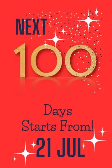 Next 100 Days Starts From 21 July To 28 October | A Separate Page For Each Day Of The Week. Favorite Date To Start | Journal Paperback |6*9 Inch |100 Pages. 1