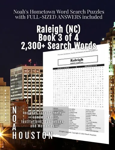 Noahõs Hometown Word Search Puzzles With Full-Sized Answers Included Raleigh (Nc), Book 3 Of 4 1