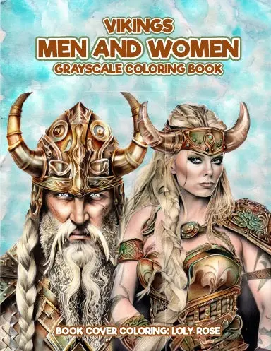 Vikings Men And Women Grayscale Coloring Book (Spiral Bound) 1
