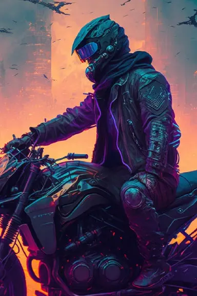 Notebook: Fantasy Art Biker 1