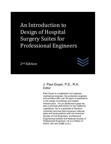 An Introduction To  Design Of Hospital Surgery Suites For  Professional Engineers 1