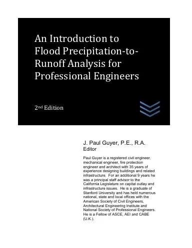 An Introduction To Flood Precipitation-To-Runoff Analysis For Professional Engineers 1