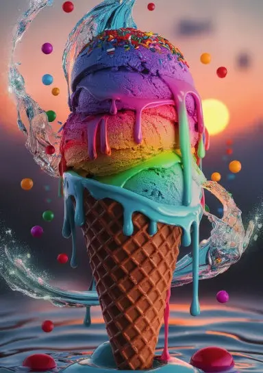A5 Notebook, Journal | Grid Paper | 120 Pages/60 Sheets | Sweet Colorful Ice Cream No. 19 1