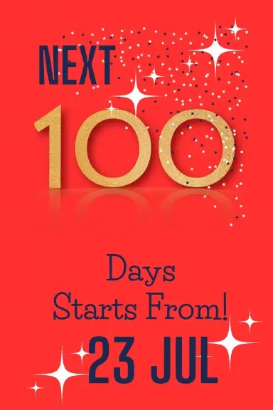 Next 100 Days Starts From 23 July To 30 October | A Separate Page For Each Day Of The Week. Favorite Date To Start | Journal Paperback |6*9 Inch |100 Pages. 1