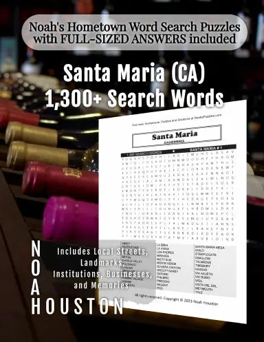 Noahõs Hometown Word Search Puzzles With Full-Sized Answers Included Santa Maria (Ca) 1