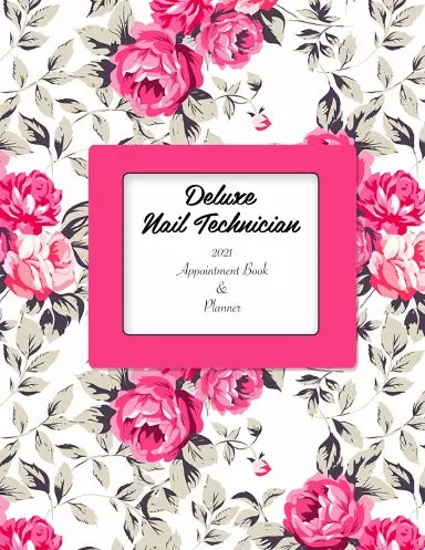 2021 Hot Pink & Black Nail Tech Appointment Book 1