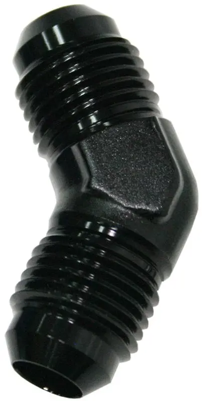 6An Black Anodized 45° Male Flare Union Fitting – Lightweight Aluminum Construction (Af827-06Blk) 1
