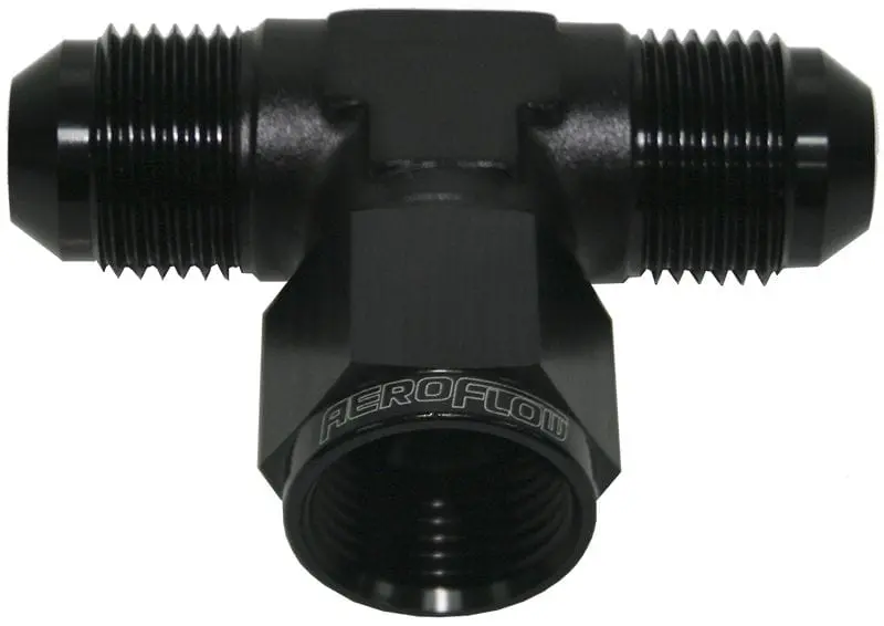 -4An Black Anodized Female Swivel Tee Fitting For Fuel And Oil Lines 1