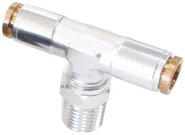 120-Series Push-To-Connect Tee Fitting – 1/4" Npt To 1/4" Ptc 1