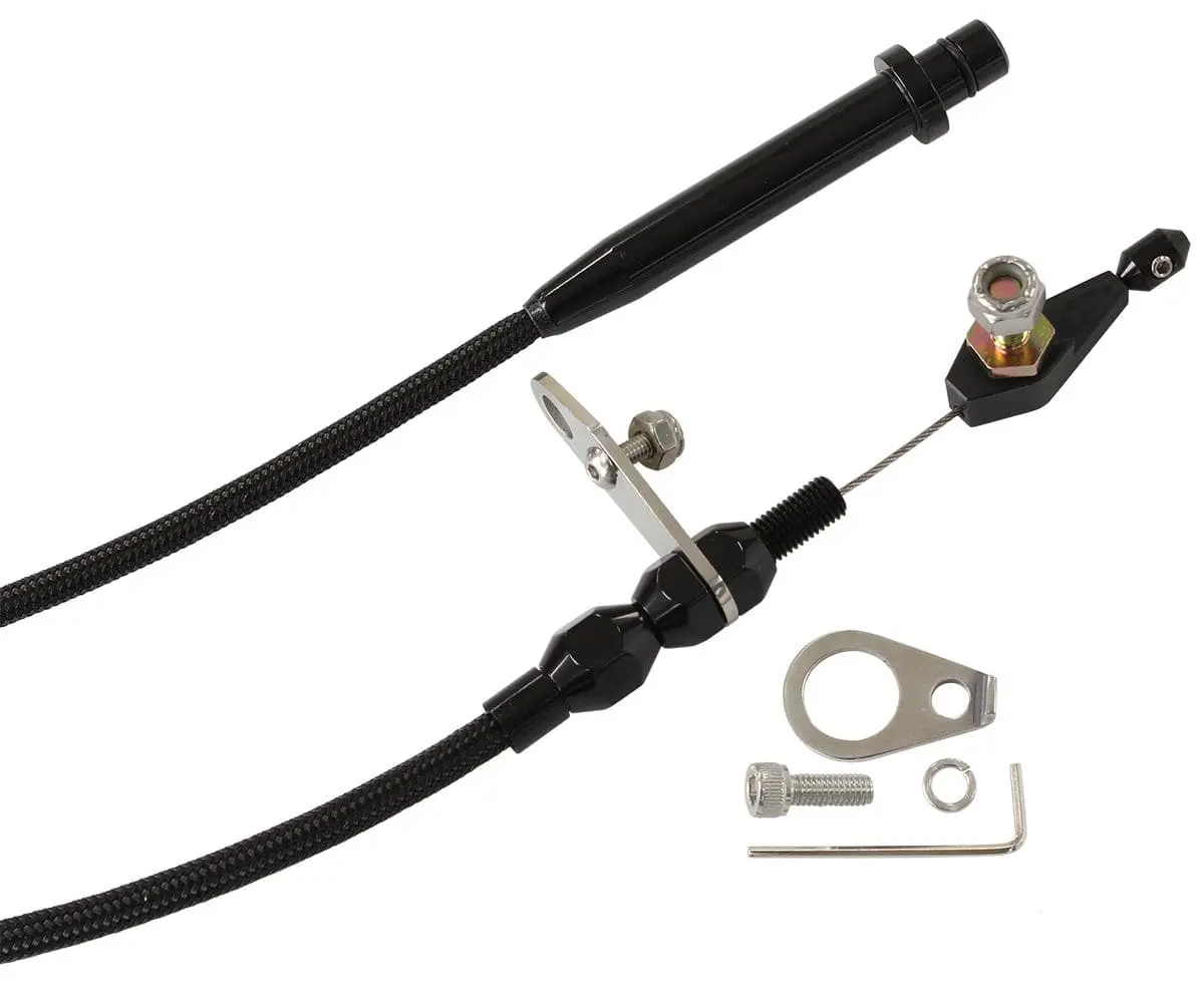 Black Stainless Steel Kickdown Cable With Matte Black End Fittings (Af72-7007Blk) 1