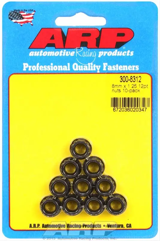 Arp 300-8312 12-Point Heavy-Duty Fastening Nuts – Grade 8.8 Alloy Steel 1