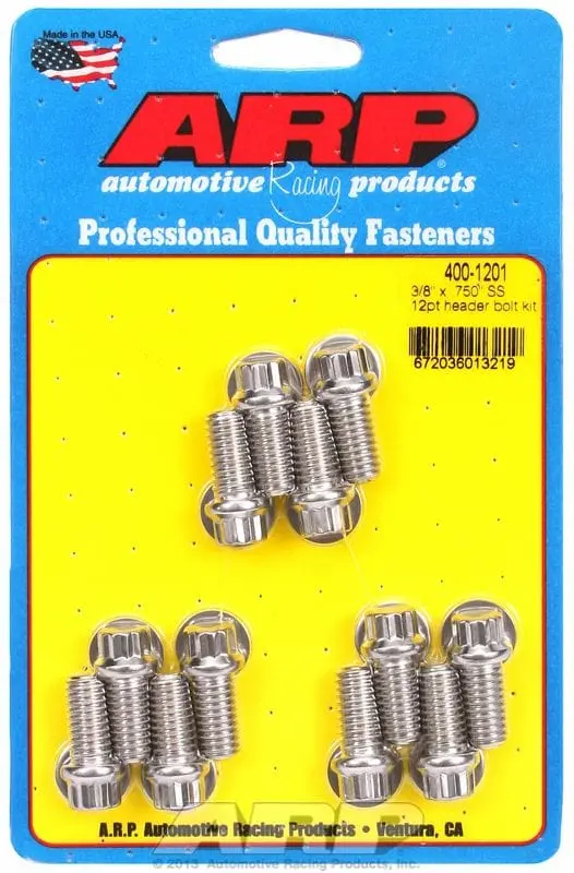 Ar400-1201 Stainless Steel 12-Point Exhaust Header Bolt Kit 1