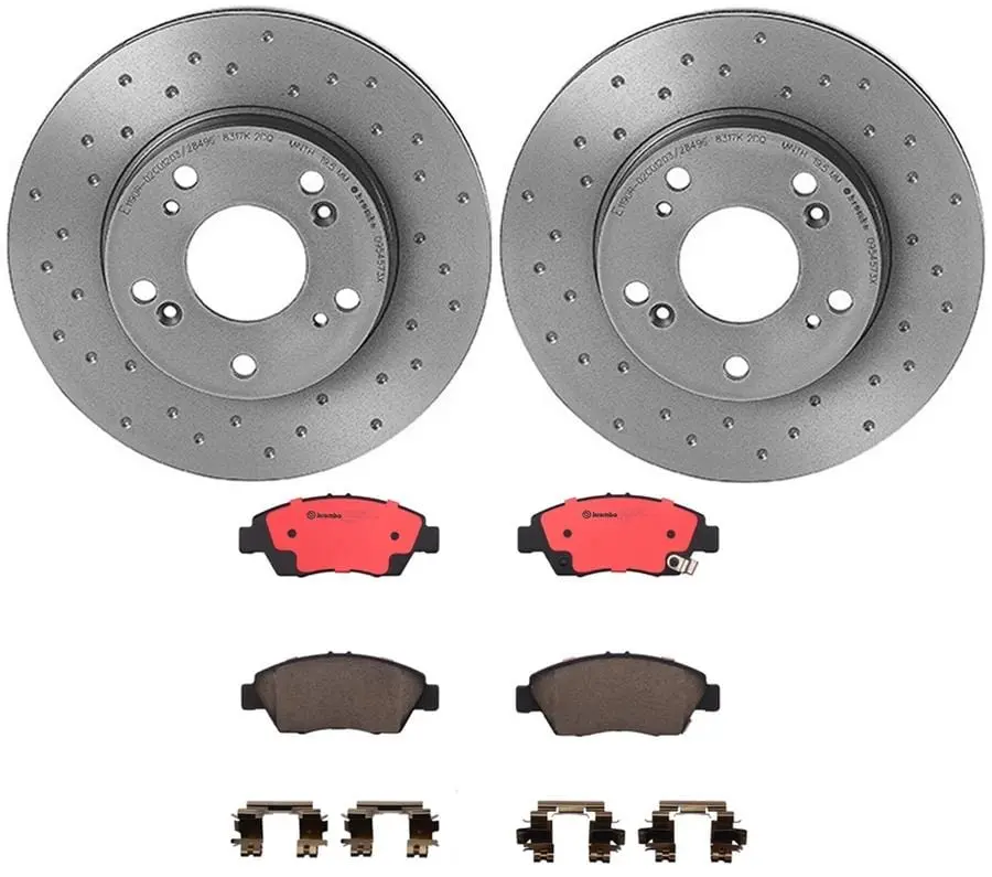 Brembo Ktx0001 Front Disc Brake Pad And Rotor Kit 1