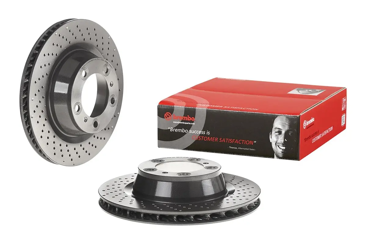 Brembo Uv-Coated Premium Brake Rotors – Drilled & Slotted Design 1