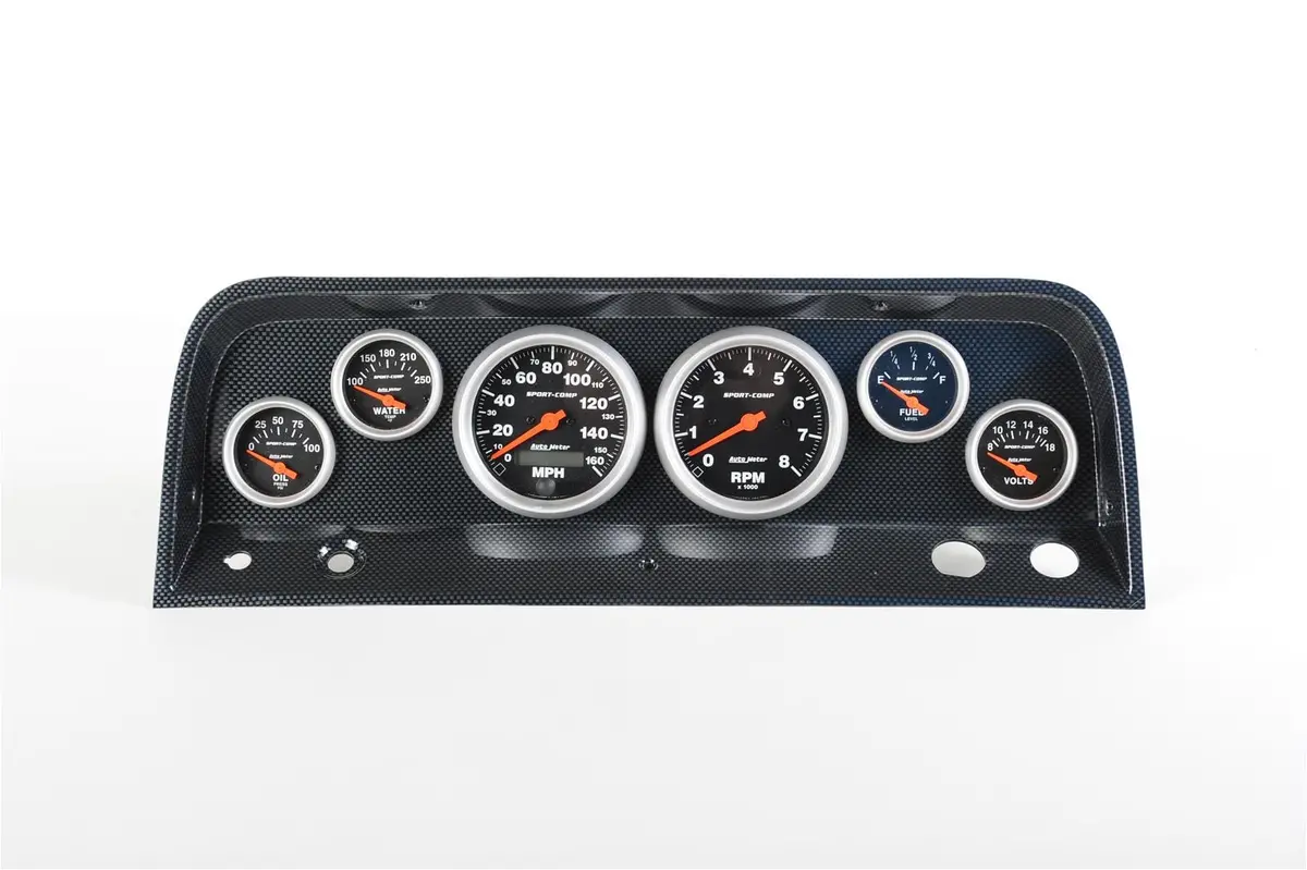 Classic Thunder Road 107641313 Custom Dash Panel With Autometer Gauges 1