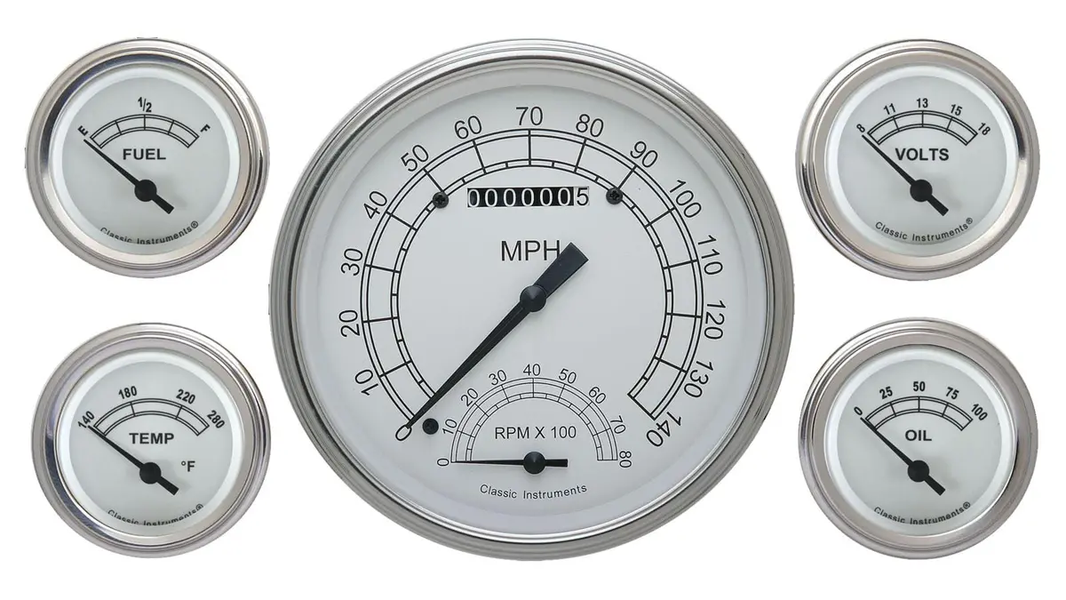 Classic Instruments White-Dial Gauge Set – Cw65Slc 1