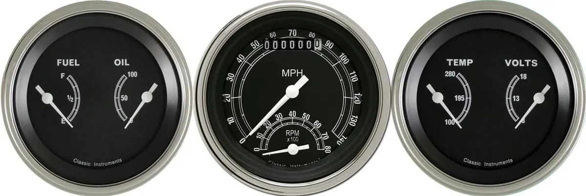 Classic Instruments Traditional Series Gauges – Vintage-Style Analog Cluster, 3-3/8" Diameter (Tr34Slc) 1